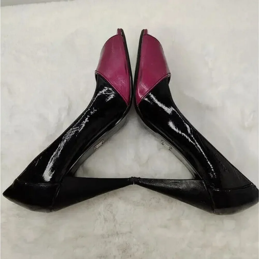 Vintage pink/Purple peep toe pumps sz 8.5